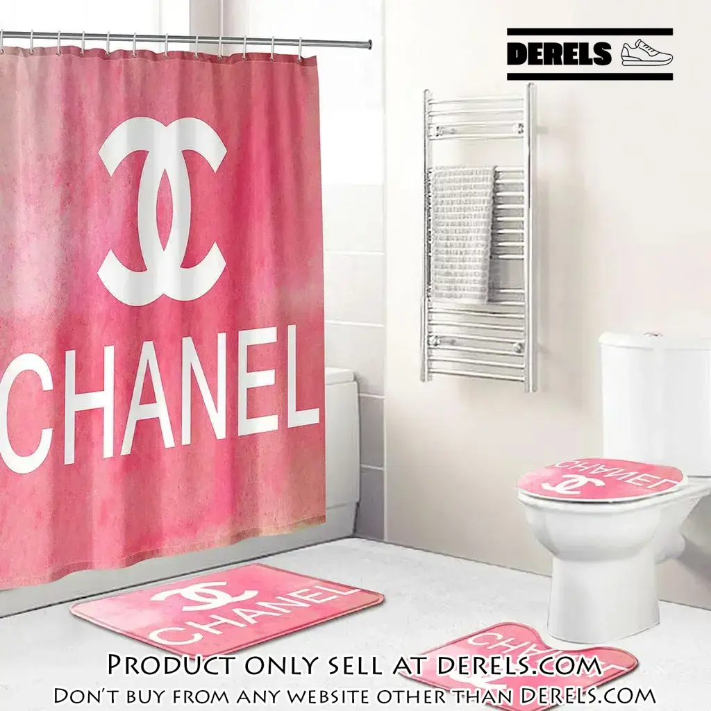 Chanel white logo pinky fashion limited luxury brand bathroom set home decor dr1127624